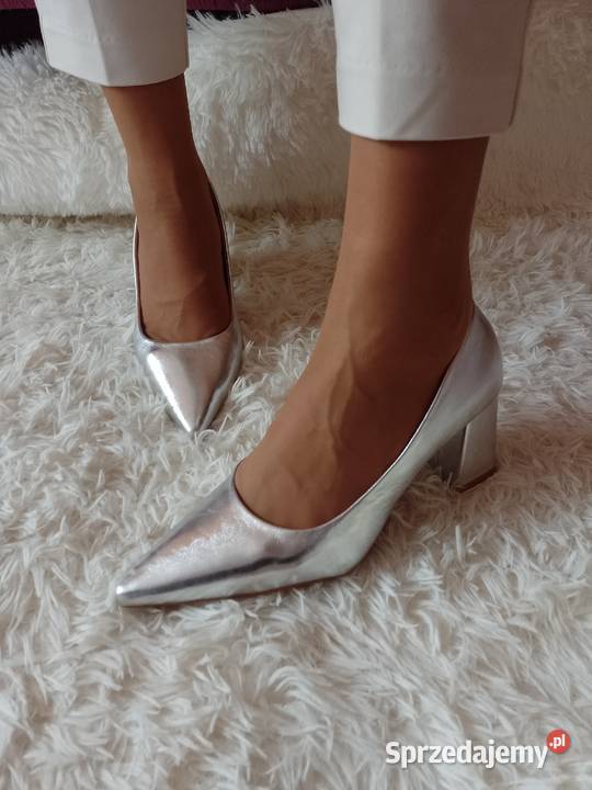40 Ekskluzywne srebrne czółenka wieczorowe z 26cm Moda i Styl małopolskie Kraków
