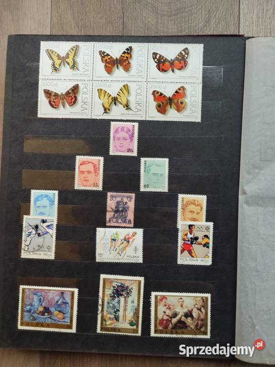 Klaser z znaczkami duży zestaw Poraj