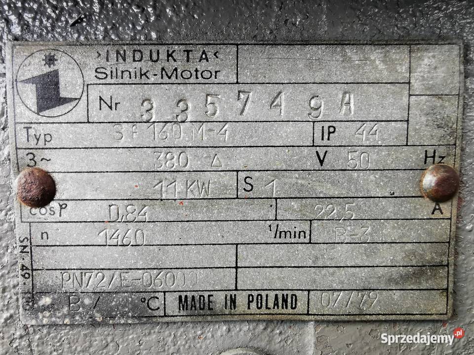 Silnik elektryczny 11 KW Polski INDUKTA 1460 mazowieckie Ostrów Mazowiecka