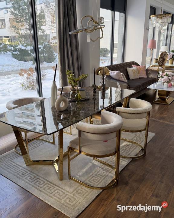 Ekskluzywny Stół Glamour Złoty KENT 220 Warszawa