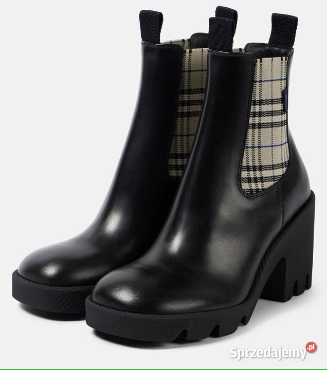 Skórzane botki Chelsea Check sprzedam