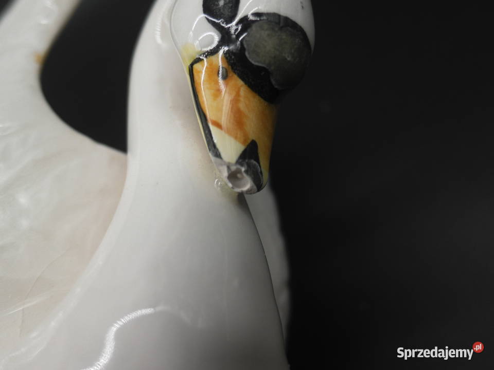 Figurka doniczka łabędź Porcelana i szkło wielkopolskie Raszków sprzedam