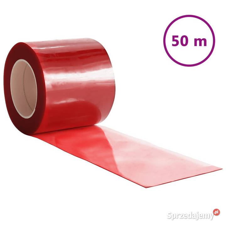Kurtyna paskowa czerwona 200 mm x 16 mm 50 m PVC Warszawa