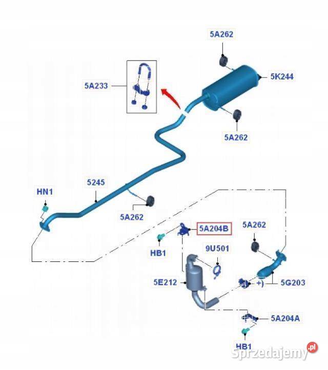 UCHWYT MOCOWANIE RURY WYDECHOWEJ FORD FOCUS Silniki i osprzęt