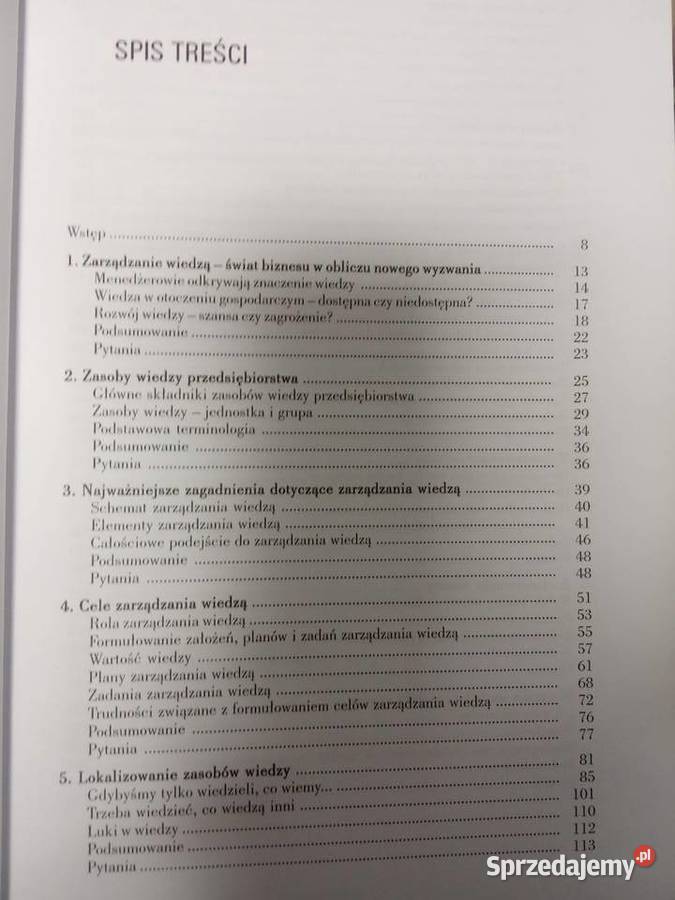 Zarządzanie wiedzą w organizacji książki Warszawa