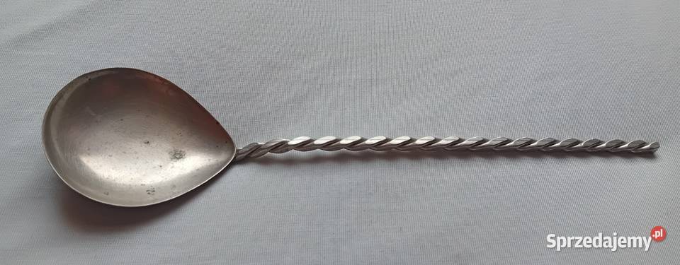 Platerowana łyżka barmańska z ręcznie formowanym Antyki, Sztuka, Kolekcje Koźminek sprzedam