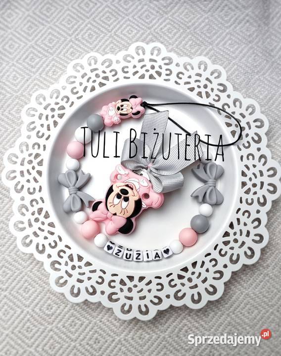 Zawieszka do smoczka z imieniem myszka Minnie