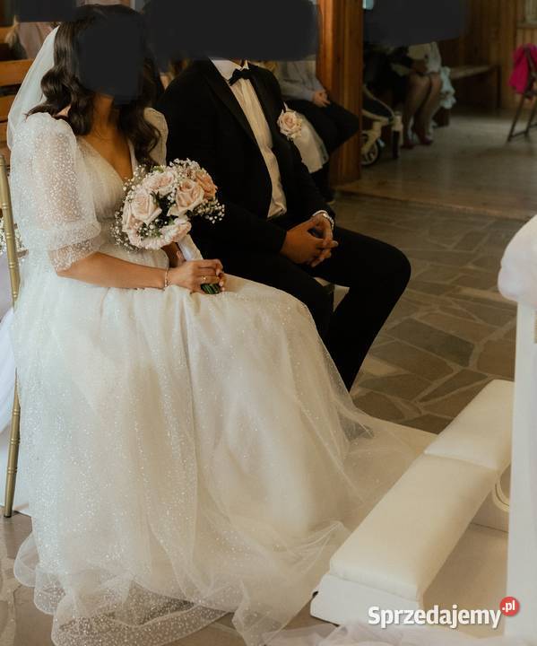 Sprzedam suknie slubną w kolorze śmietankowym sprzedam