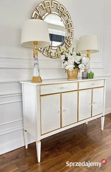 Komoda glamour ELEGANCE z dekorami styl hamptons Warszawa
