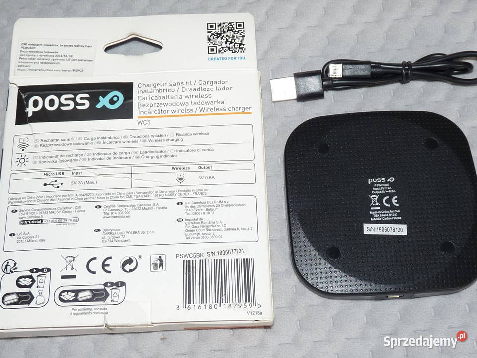 Ładowarka indukcyjna POSS 5V 08A micro USB Pozostałe Kraków