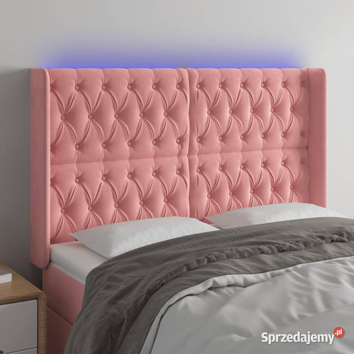 Zagłówek do łóżka z LED różowy 147x16x118128 Warszawa sprzedam