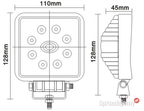 Lampa robocza LED kwadratowa 24W 2000lm biała Kamionna