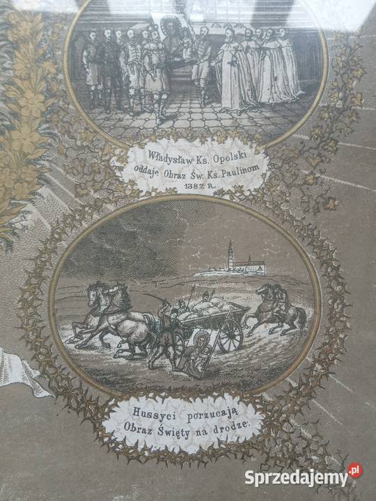 Święty obraz Częstochowa litografia małopolskie Gdów