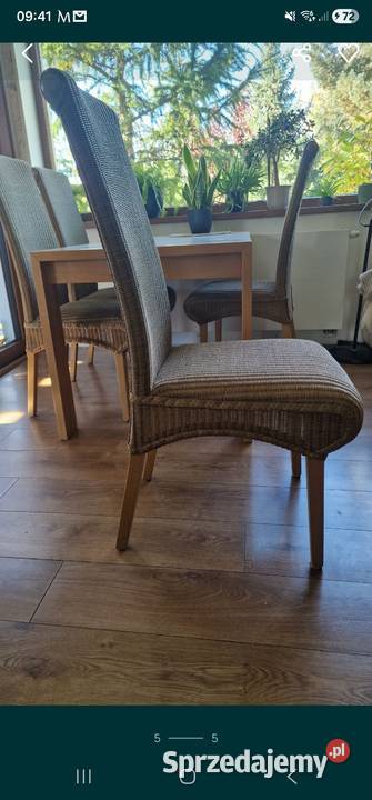 4 krzesła rattanowe Ozorków