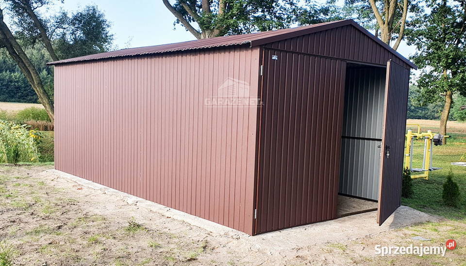 GARAŻ BLASZANY 3M X 5M DWUSPAD PION KWATERKI blacha Niepołomice