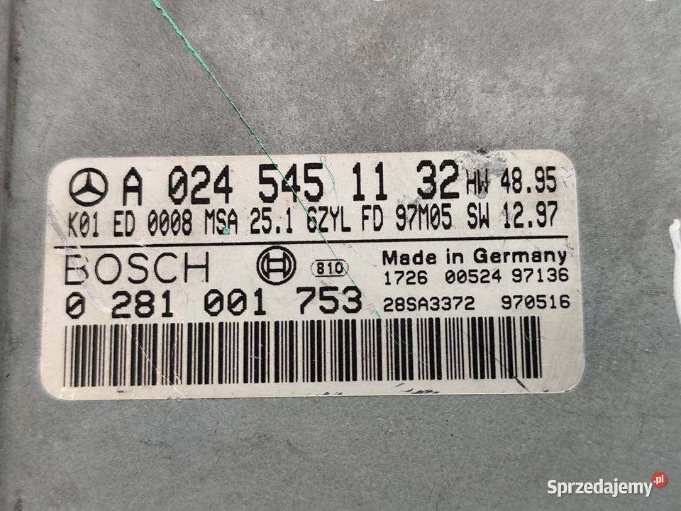 Mercedes W210 30d Sterownik Komputer Silnika Ecu sprzedam
