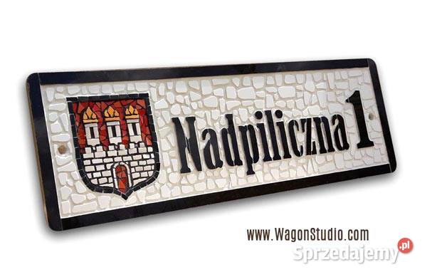 Tabliczka adresowa ceramiczna z numerem na dom mazowieckie Warszawa