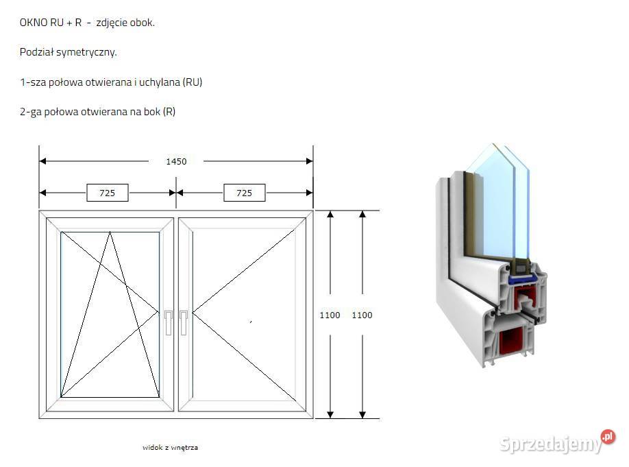 okno 145x140 białe NOWE I UŻYWANE Kobyłczyna