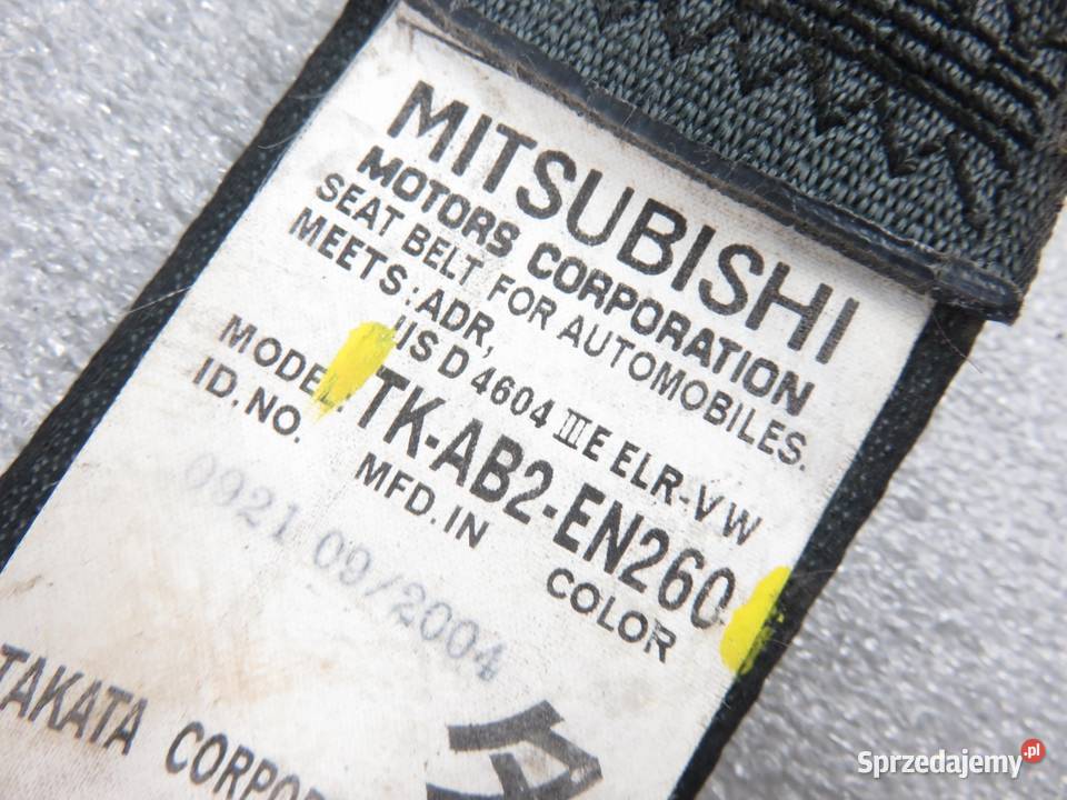 PAS LEWY PRZEDNI MITSUBISHI OUTLANDER I Pasy bezpieczeństwa