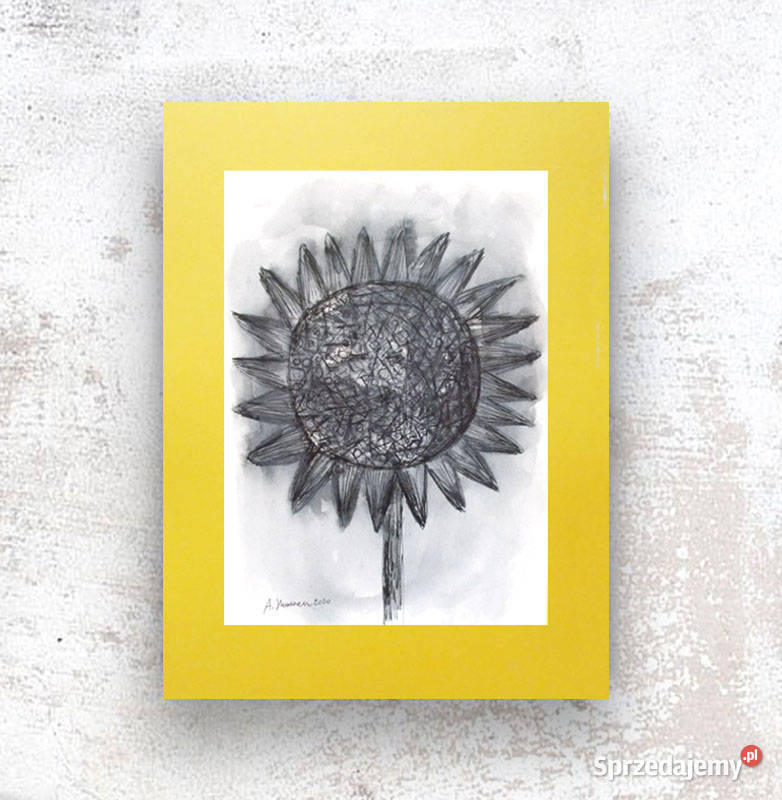 nowoczesna grafika szaro żółta skandynawski styl Kraków