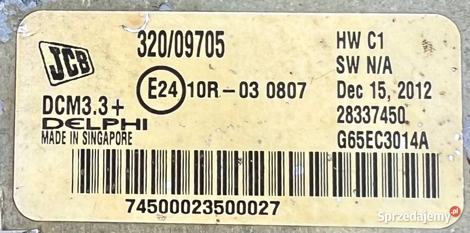 JCB 32009705 Komputer silnika DCM33 do JCB 3CX Poznań sprzedam