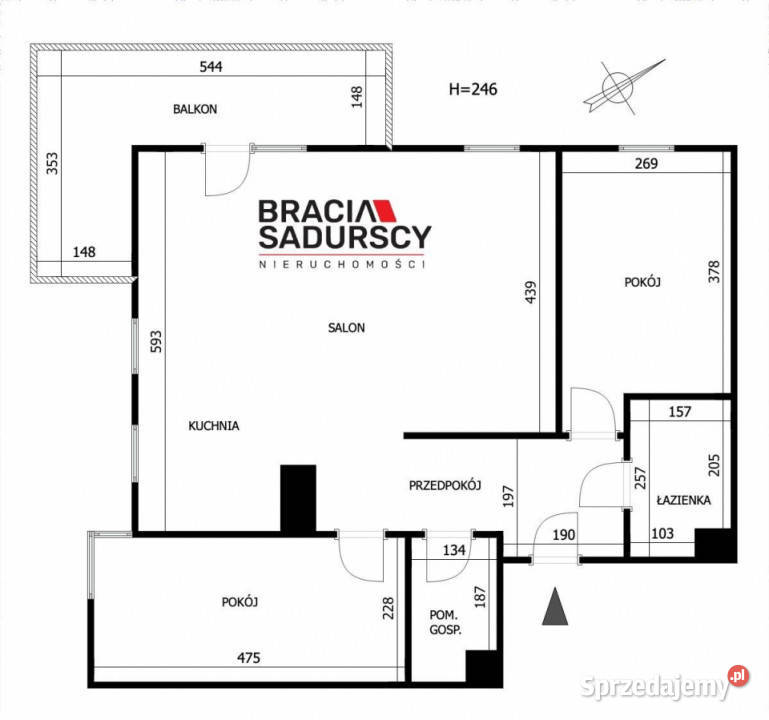 Mieszkanie Kraków 66m2 3 pokojowe
