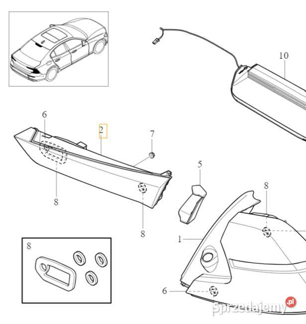 VOLVO S60 III oryginalna lampa klapy lewy tyl