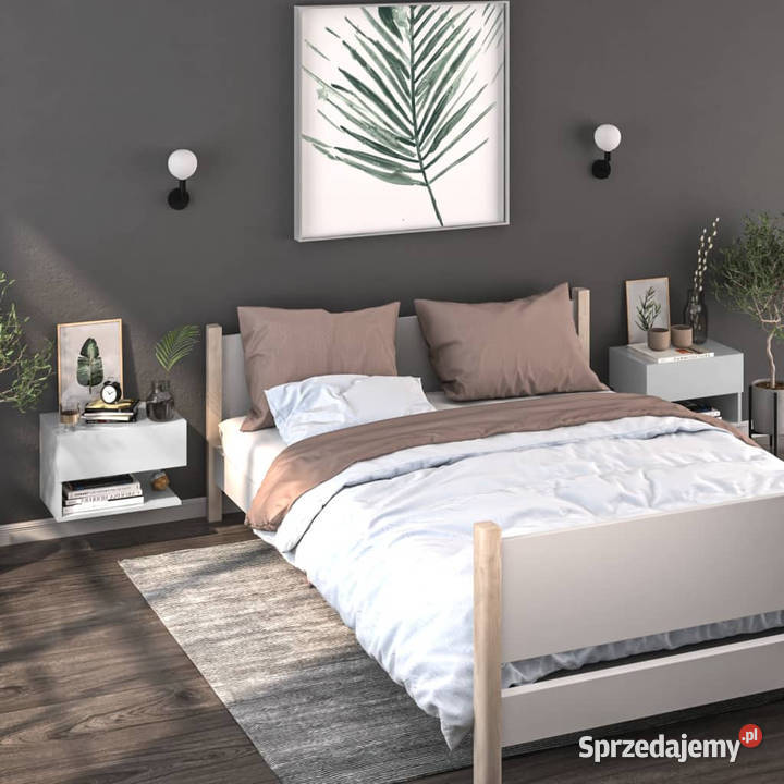 Szafki nocne ścienne 2 białe WM810954 Warszawa