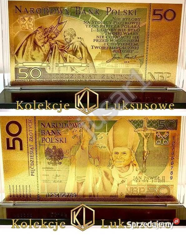 Komunia Prezent ZŁOTE BANKNOTY Dolar Euro Zestaw Sosnowiec