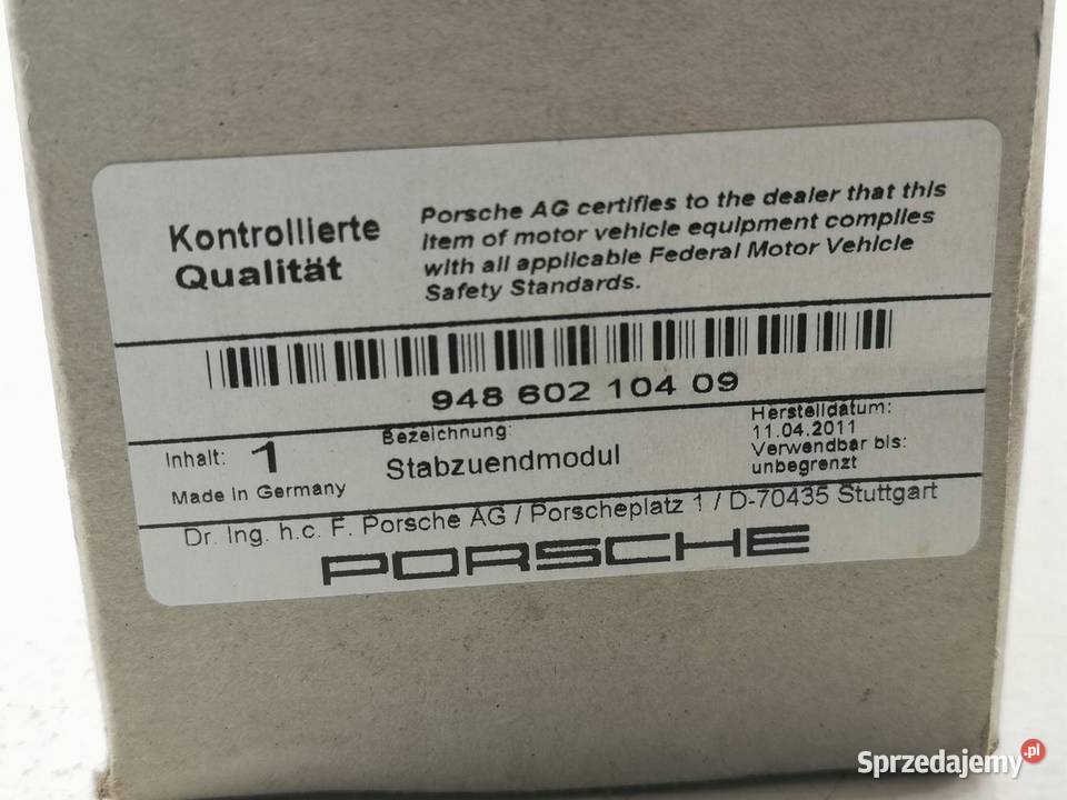CEWKA ZAPŁONOWA PORSCHE CAYENNE 20052010 Układ elektryczny silnika