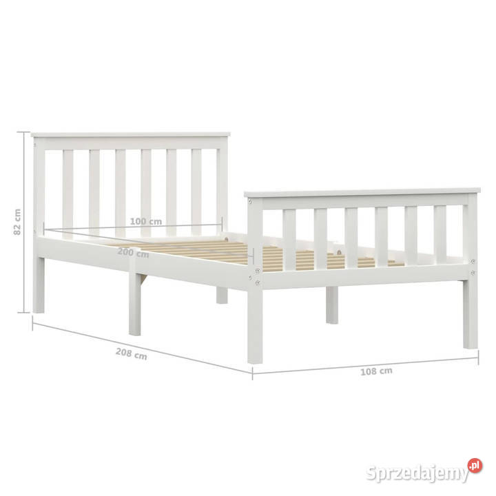 Rama łóżka biała lite drewno sosnowe 100 x 200 Warszawa sprzedam