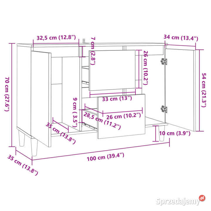 Szafka szarość betonu 101x35x70 materiał Warszawa sprzedam
