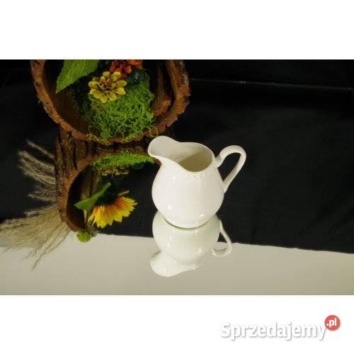 Biały porcelanowy mlecznik dzbanuszek Fine China