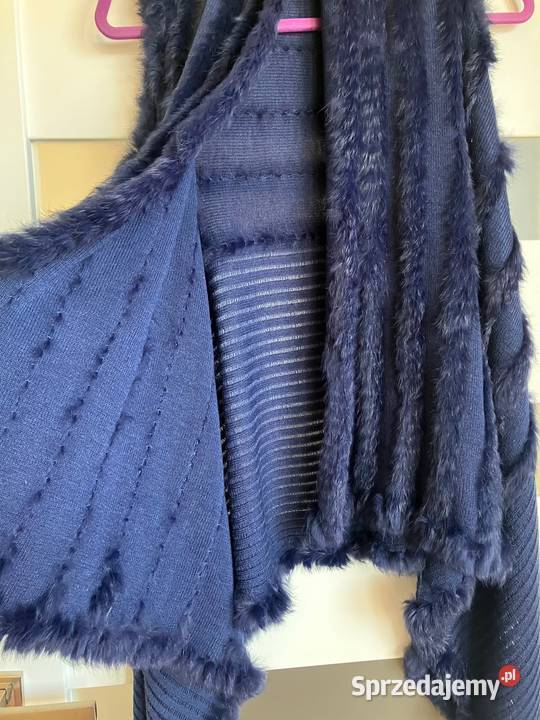 Nowa granatowa luksusowa kamizelka narzutka Swetry i golfy Nisko