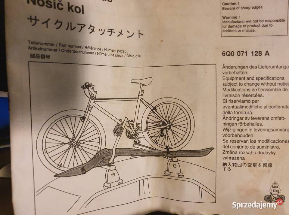 Bagaznik na dach na rowery Audi Volksawgen Inne Wrocław