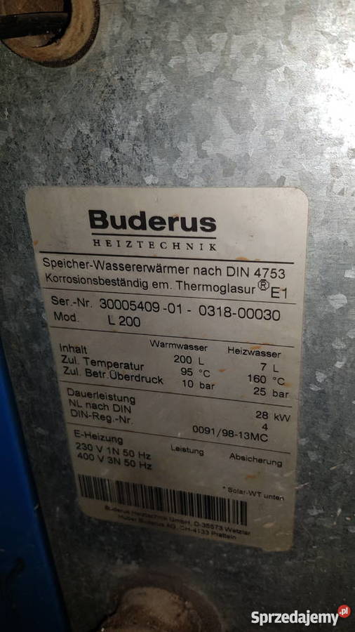 Kocioł Buderus Logano G124 20kW zasobnik 200l mazowieckie sprzedam