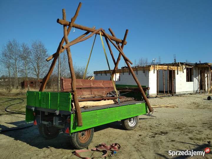 Przyczepa 2stronny wywrot ręczny i z ciągnika Przejazd