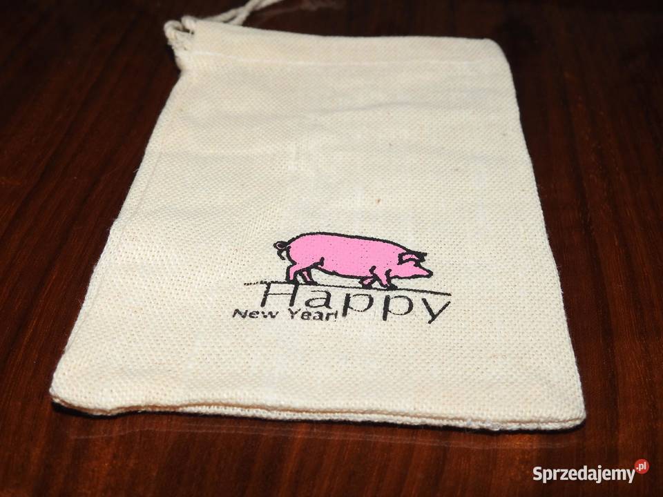 Mały lniany pokrowiec Happy Year Noworoczny Przemyśl
