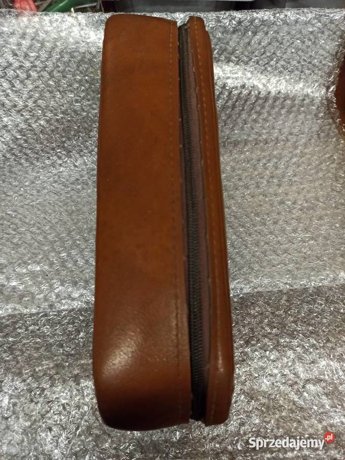 Etui skórzane na zamek Apteczka Kosmetyczka PRL Dębica