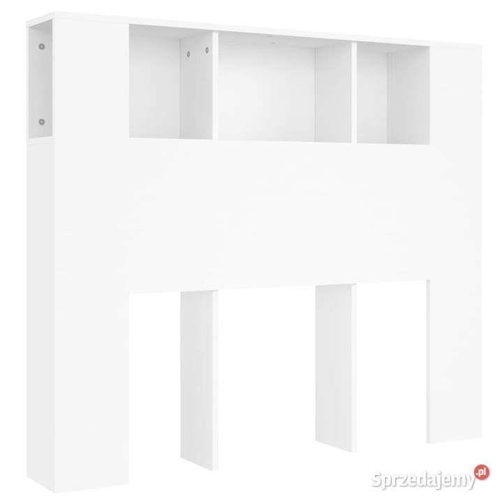 Wezgłowie łóżka z półkami białe 120x185x1025 mazowieckie Warszawa