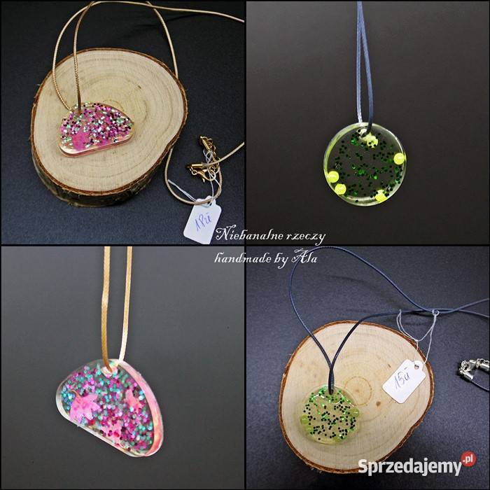 Biżuteria z żywicy wisiorek naszyjnik Kutno