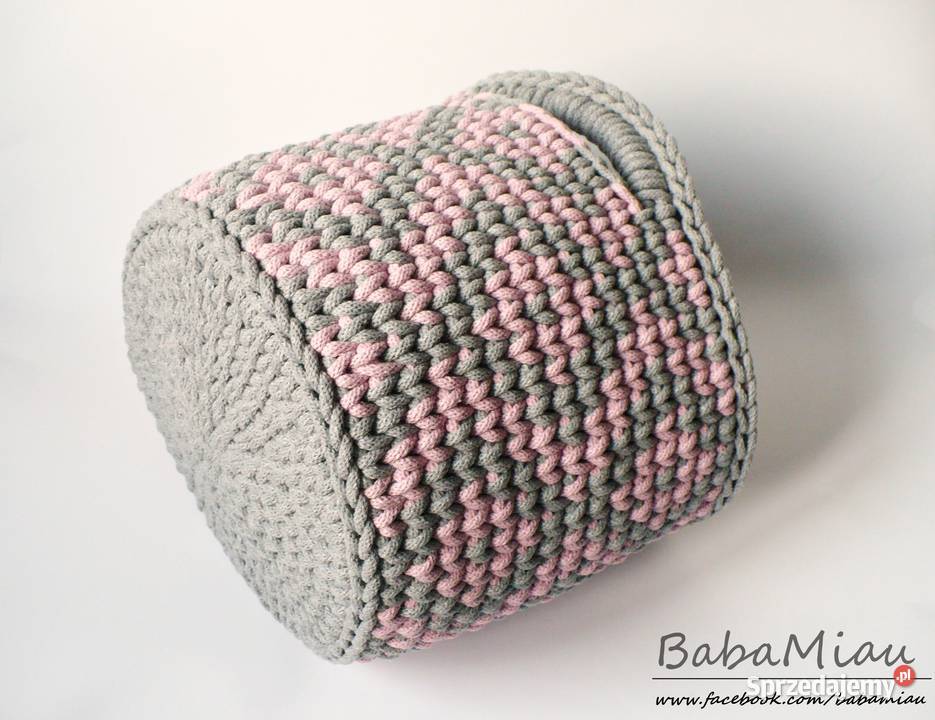 Kosz bawełniany dwukolorowy w romby na zabawki Bydgoszcz