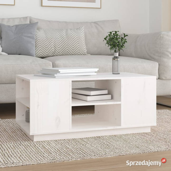 Stolik kawowy biały 90x49x405 lite drewno sprzedam