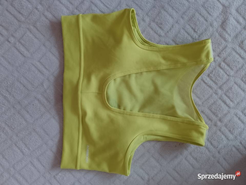 3840 M Adidas Limonkowy top fitness z Londynu Topy i koszulki Kraków