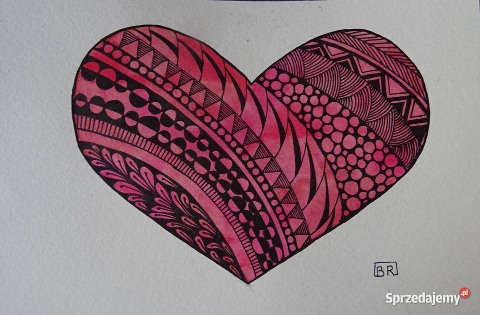 Akwarela Akwarelka Obraz pt Serce rozmiar 21 x Warszawa