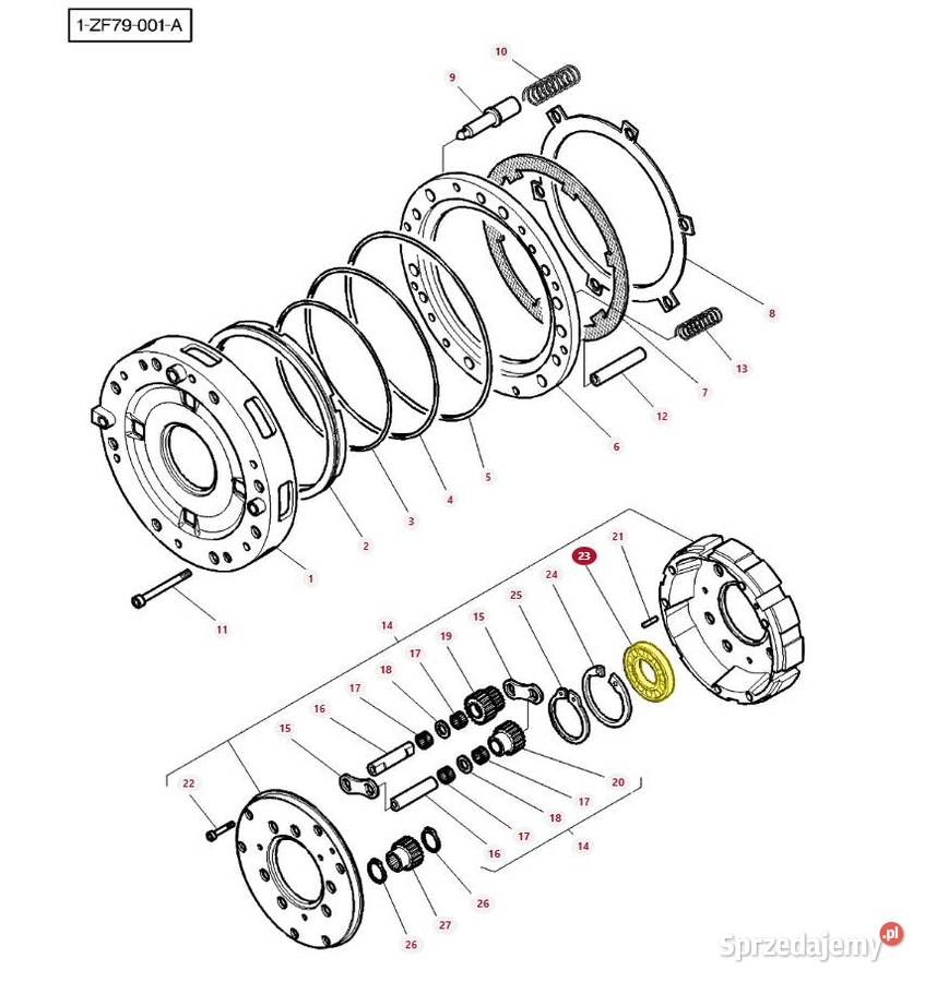 Łożysko kulowe tylnego mostu Massey Ferguson