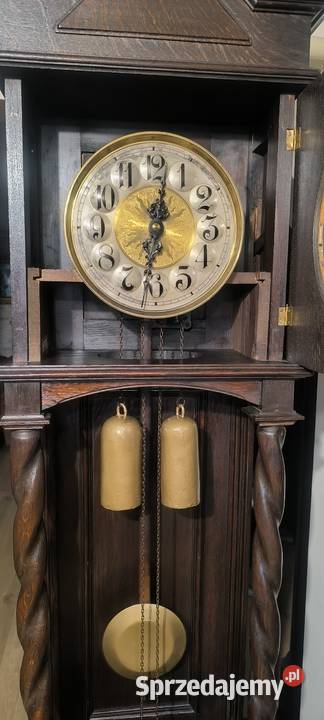 Piękny wielki zegar stojący w stylu gdańskim Kwaczała