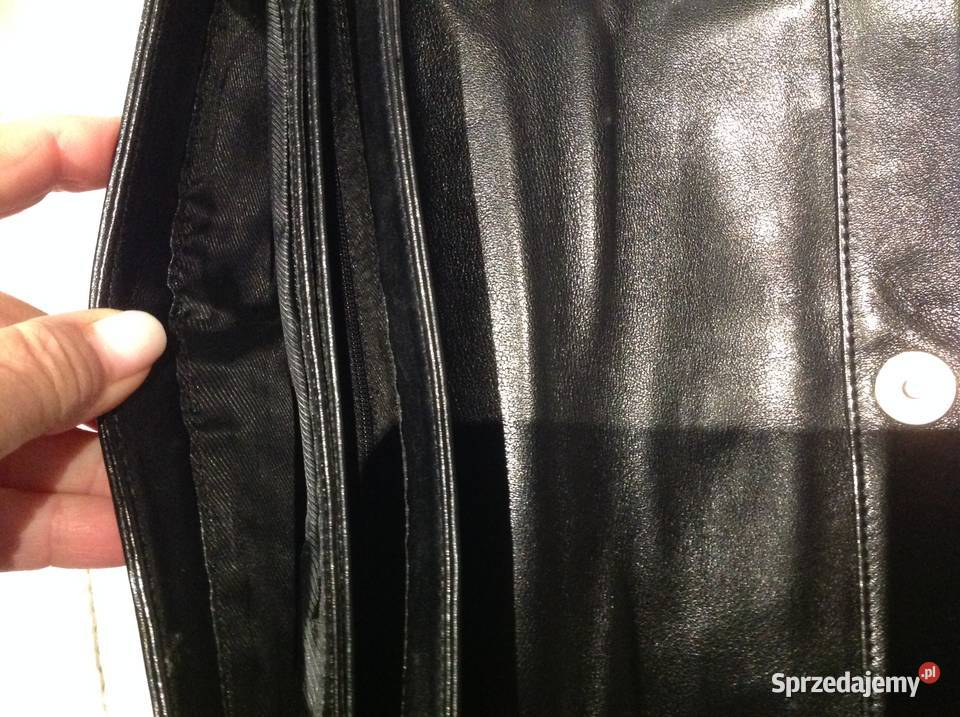 Skórzana Czarna Torebka Damska FANCY na ramię j 31cm Nowa Sól