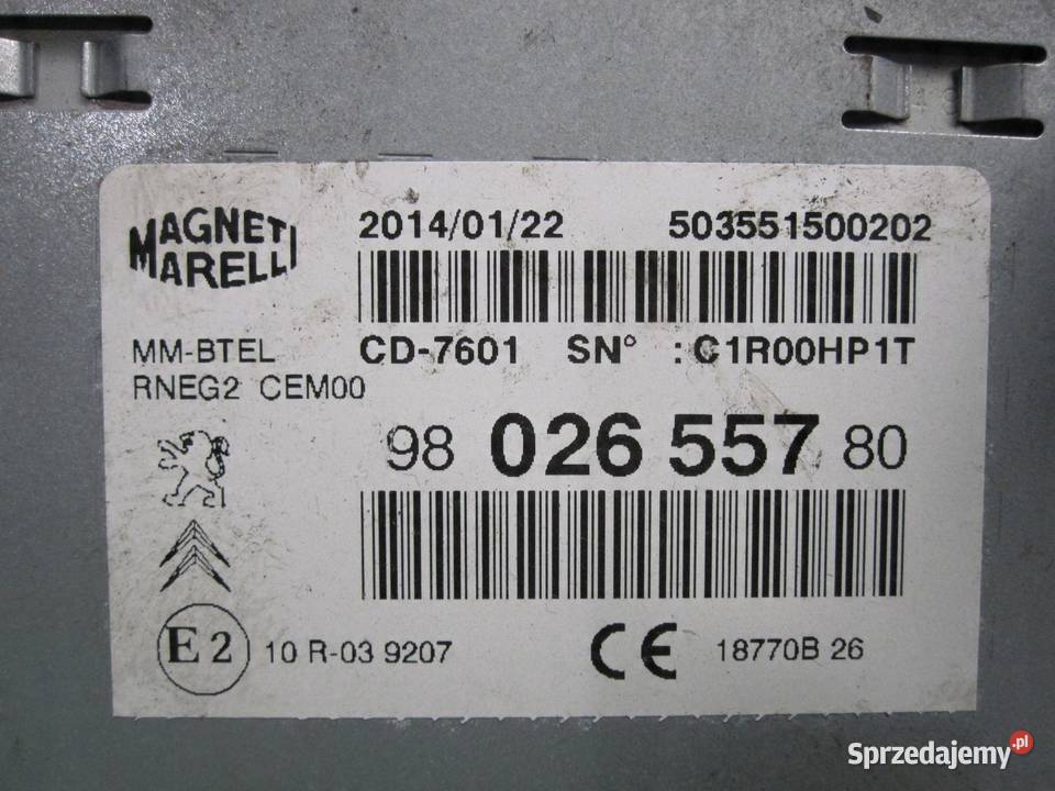 CITROEN DS3 10r radio nawigacja 9802655780