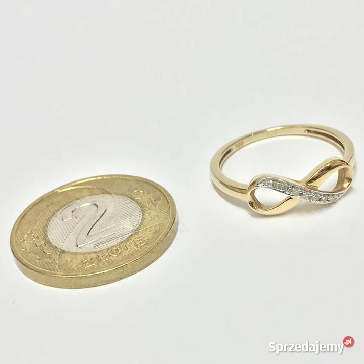 Złoty PIERŚCIONEK 585 14K z cudownymi DIAMENTAMI Warszawa